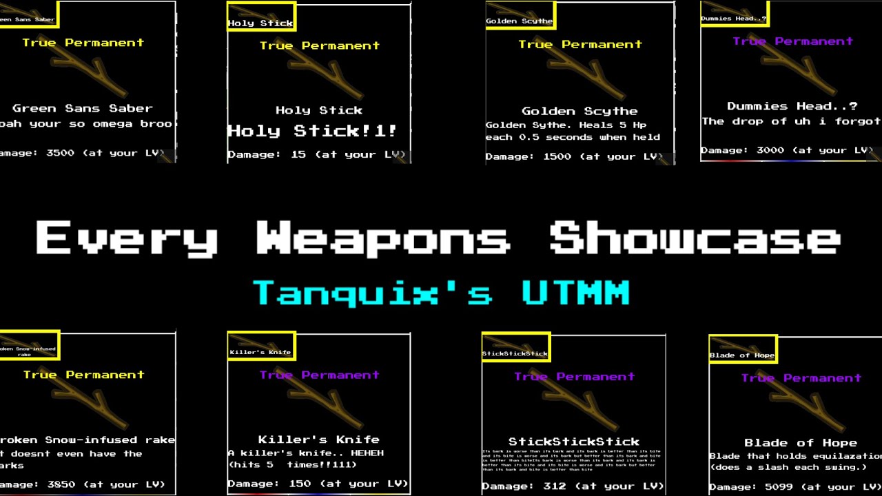 (Tanquix's UTMM)EVERY WEAPON SHOWCASE [Undertale/Roblox] - YouTube