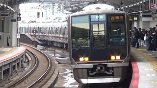 【普通到着＆発車！】学研都市線 321系 普通西明石行き 鴫野駅