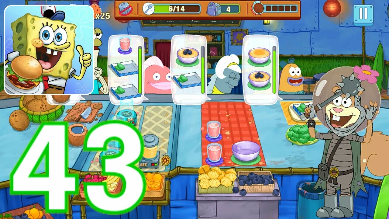 Bob Esponja Concurso De Cocina(Gameplay 43)Bar De Zumos Niveles 789