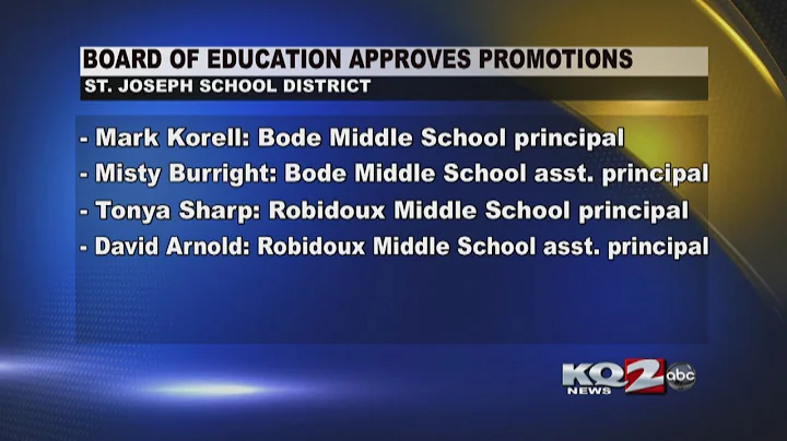 SJSD Board of Education approves new leaders for Robidoux, Bode Middle Schools