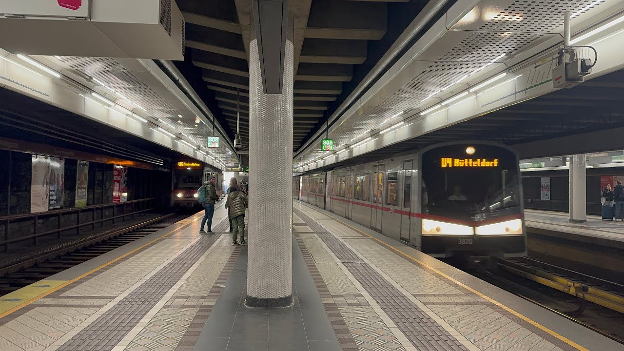 U-Bahn Wien: Züge am U-Bahnhof Längenfeldgasse U4 & U6 (22.02.2025, 4K HDR)