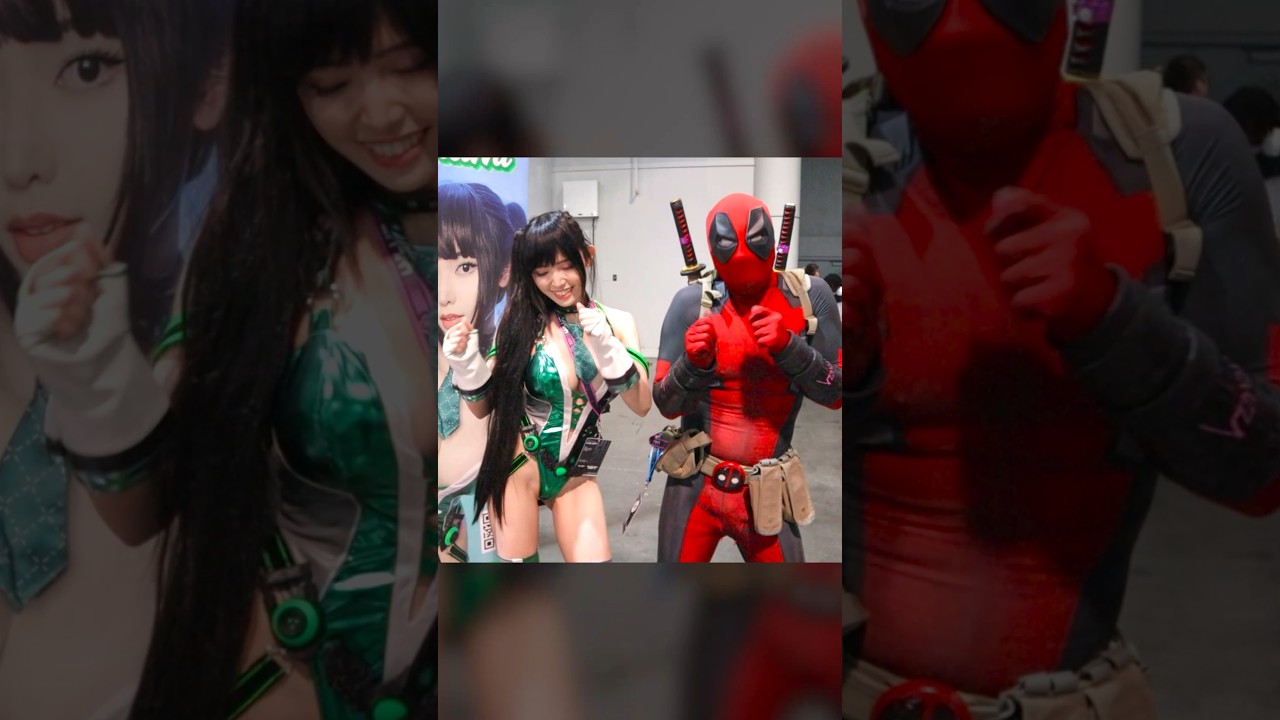 Deadpool gets down with all the cosplayers 🎉 #deadpool #anime #cosplay