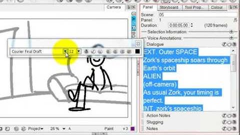 Captions in Storyboard Pro 4.2
