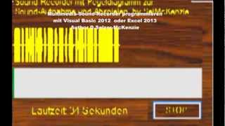 Visual Basic 2012 Excel 2013 Multimedia Sound Recorder programmieren von Selzer-McKenzie SelMcKenzie