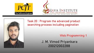 E-Commerce Web Project Task 20 | 1st Year | Semester 01 | J.M.Vimod Priyankara | Java Institute