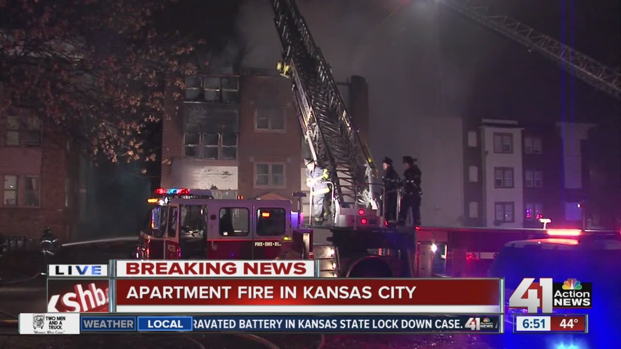 Roof collapses after fire in KCMO apartment building YouTube