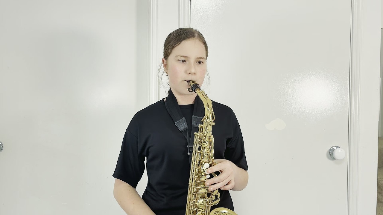 Doodle All Day #34 — Olivia playing alto saxophone