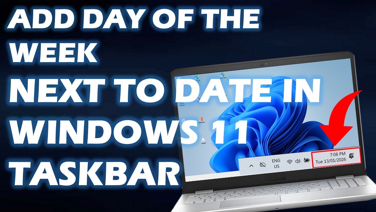 How to Add Day of the Week Next to Date in Windows 11 Taskbar - YouTube