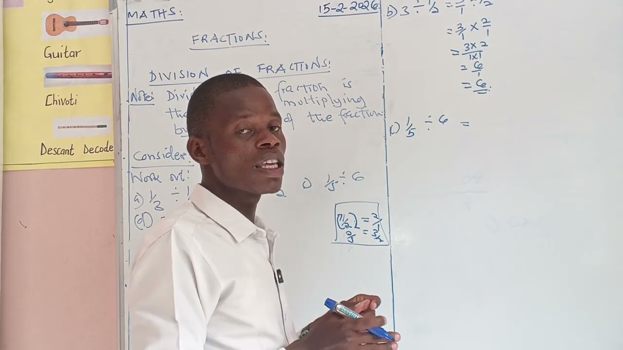 HOW TO DIVIDE FRACTIONS  - ( FRACTIONS LESSON 5 JSS GRADE 7 MATHEMATICS TOPIC 1 NUMBERS ).
