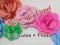 Rosas com círculos de papel - Sem moldes