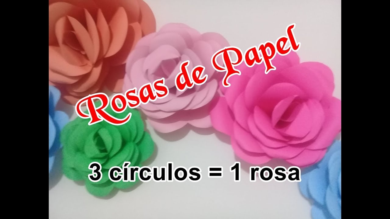 Rosas com círculos de papel - Sem moldes