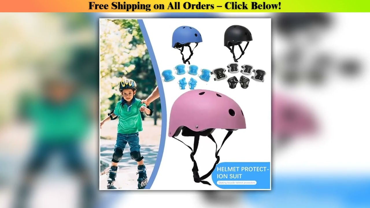 Best Kids Safety Helmet Knee Elbow Pad Set Boys Girls Head Protective Gear Set for Bicycle Cycling