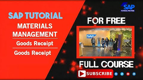 SAP Material Management | Goods Receipt | SAP MM | SAP Tutorial For Free | SAP ERP | SAP Training