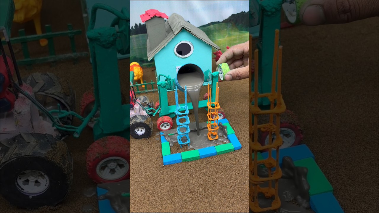 😱 Amazing Mini Tractor Pillar Making Machine | Real Working DIY Mini Bricks 