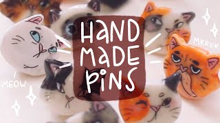 HOW TO MAKE CLAY PINS AT HOME | Cozy Studio vlog