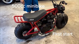 Pt: 2 500cc mini bike build! First start |extremely loud|