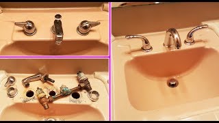 How to remove old bath faucet, replace for new Glacier Bay. Замена крана
