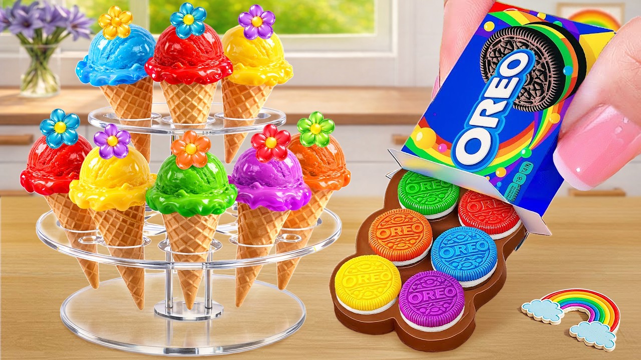 💙Crunchy Ice Cream Cones vs Oreo Cake Recipe💙ASMR Mini Ice Cream Compilation | Magic Cake