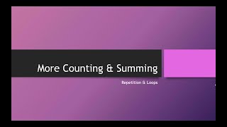 Counting & Summing in Java, pt 2