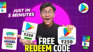 FREE REDEEM CODES INSTANT 🤩 | 250 REDEEM CODE FREE | HOW TO GET GOOGLE PLAY STORE REDEEM CODES FREE