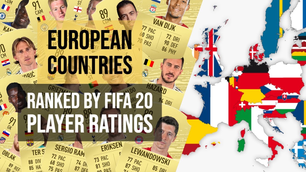 TOP 10 COUNTRIES RANKED BY FIFA 20 PLAYER STATS