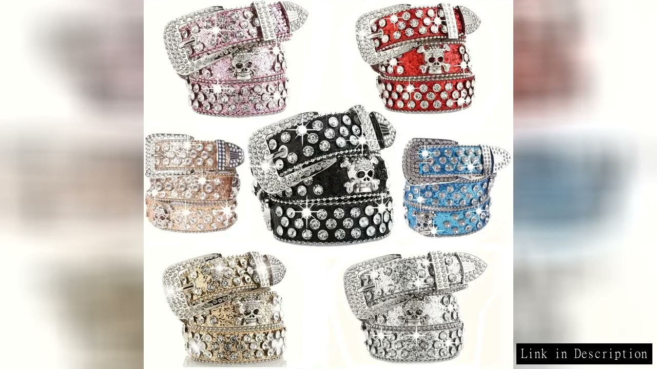Stylish Rhinestone Western Cowgirl Style Y2K Belt Sparking Pu Leather BB Belts Jeans Dress Accessori