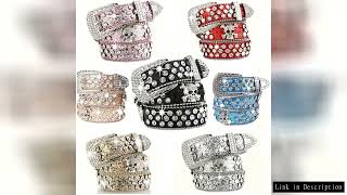 Stylish Rhinestone Western Cowgirl Style Y2K Belt Sparking Pu Leather Bb Belts Jeans Dress Accessori