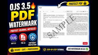 Add PDF Watermark in OJS 3.5 🔥 Protect Journal Articles (PDF.js Tutorial)