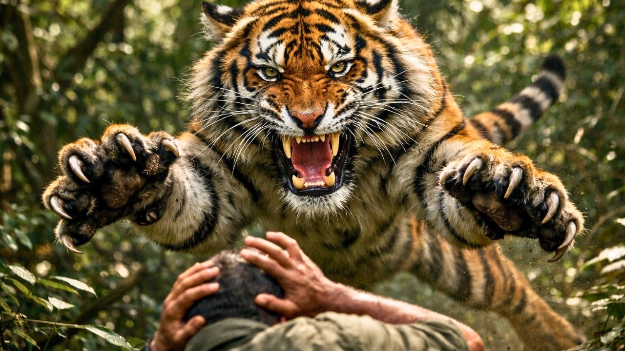 카메라가 포착한 가장 위험한 호랑이 공격 순간