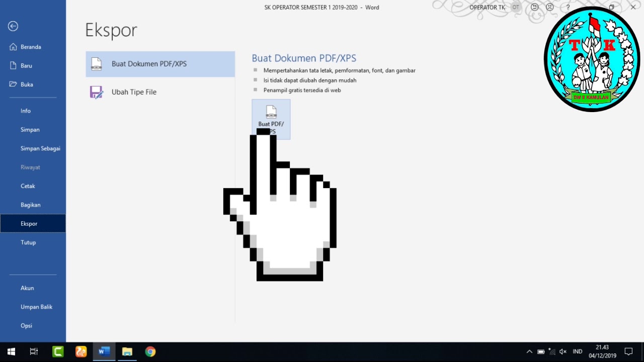 Cara merubah file word menjadi file pdf youtube