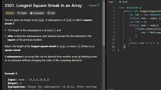 2501. Longest Square Streak in an Array | Daily LeetCode Challenge