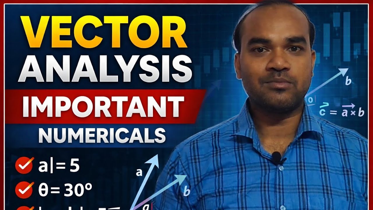 Vector analysis important problems  #numericals#unitvector#dotproduct#crossproduct 