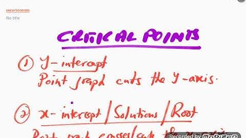Graphs and Transformations - Critical Points follow Up Videos