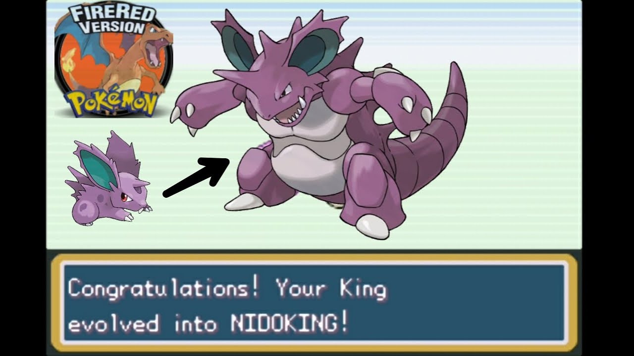 Evolving King into NidoKing Poke Extras v1 pokemon Fire Red