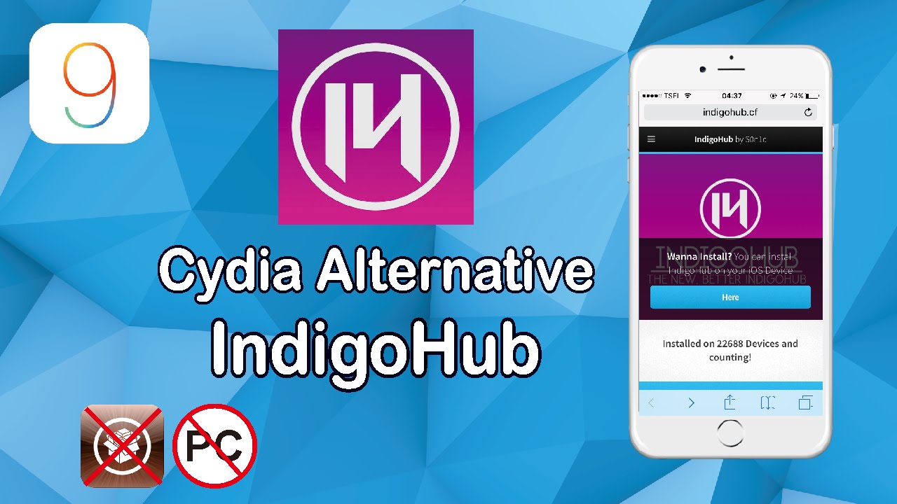 NEW IndigoHub Cydia Alternative for Iphone IOS 9 - 9.3.2 /9.3.3 No Jailbreak/No PC