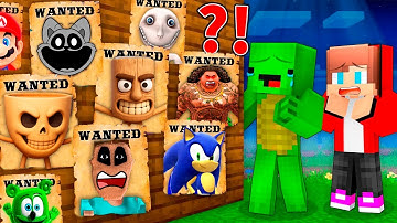 JJ and Mikey Wanted NEW SCARY MONSTERS at Night in Minecraft - Maizen