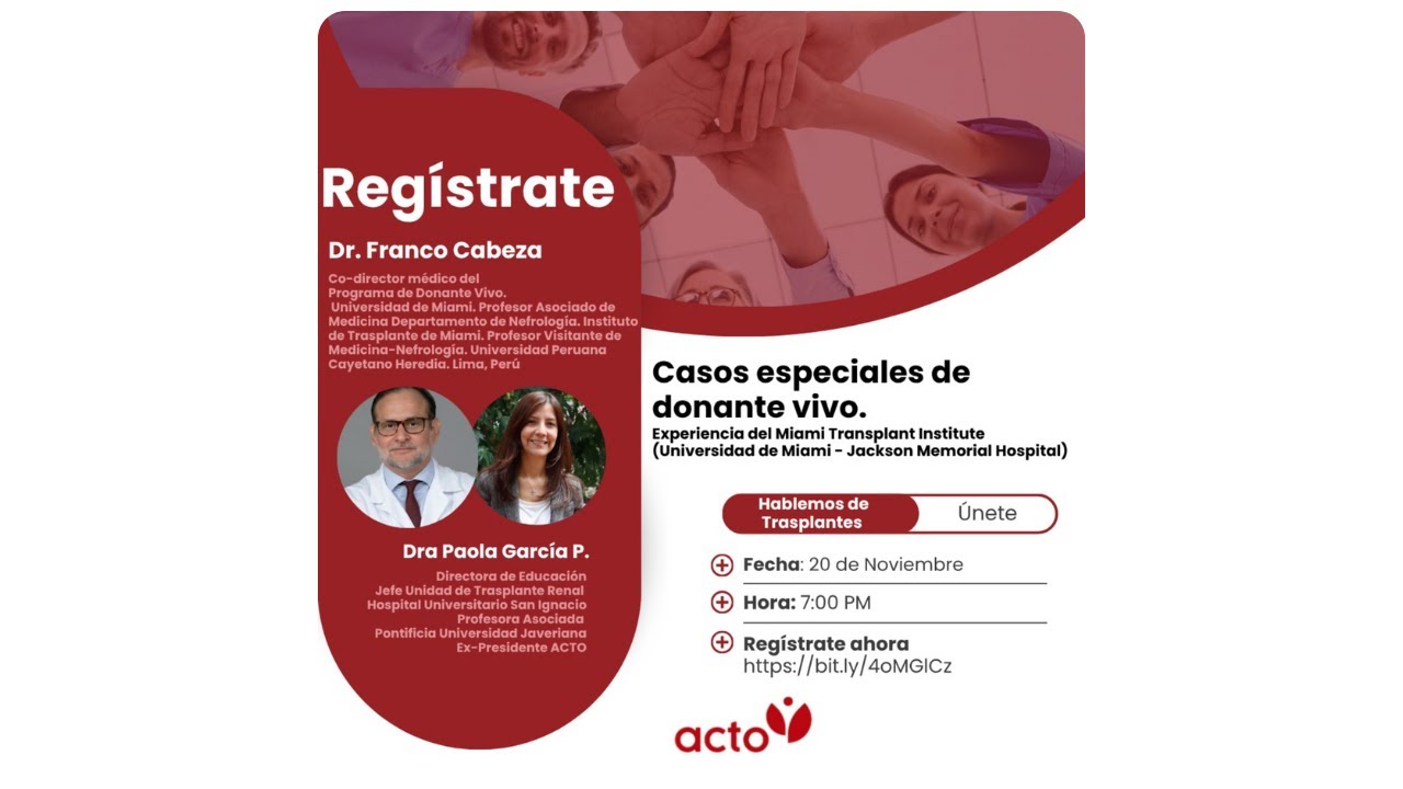 Casos Especiales de Donante Vivo. Experiencia del Miami Transplant Institute
