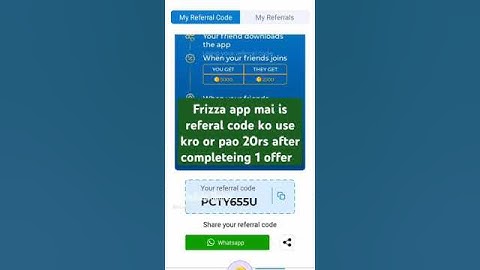 Frizza app referral code kya hai