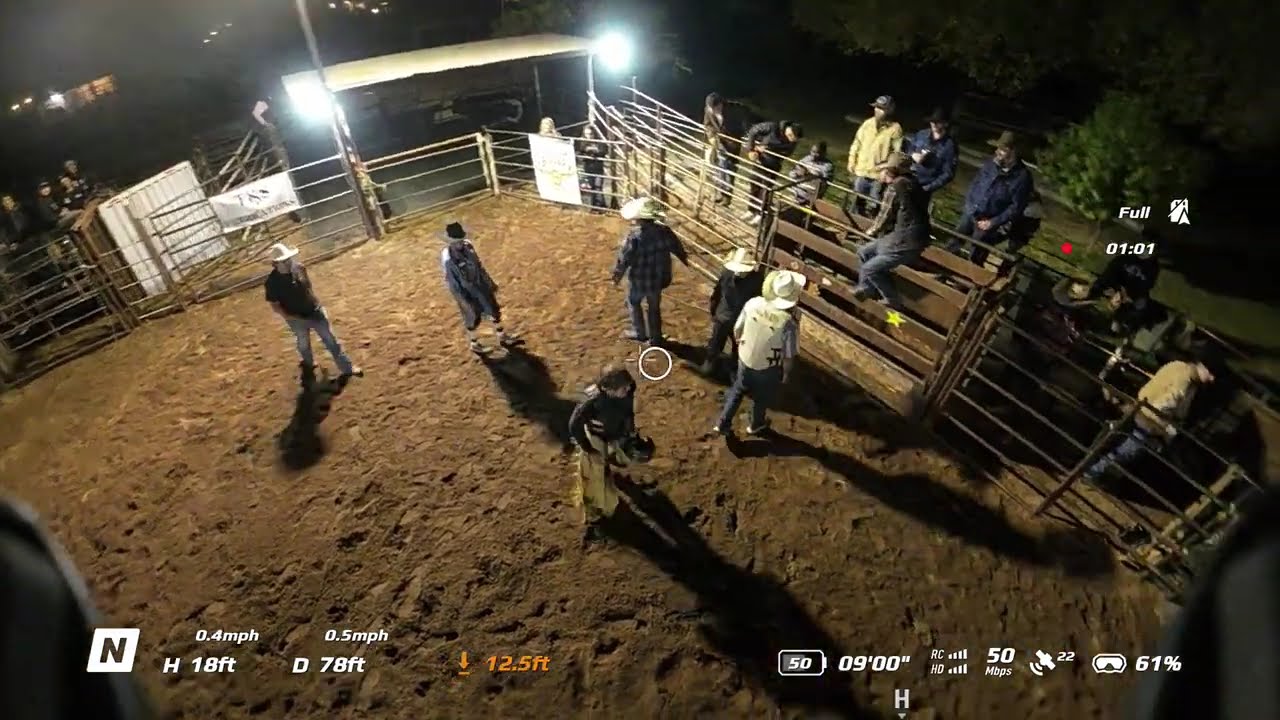 Rank Ride 88pts- Dron footage winning Bull ride Rodeo Backyard AZ 
