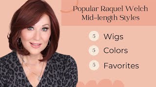 5 POPULAR RAQUEL WELCH MIDLENGTH WIGS! 5 Wigs 5 Colors 5 Favorites! Get ready for Fall with these!