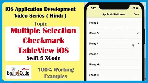 How to Table View with Multiple Selection Checkmark in Swift 5 XCode | Hindi | UITableView in iOS