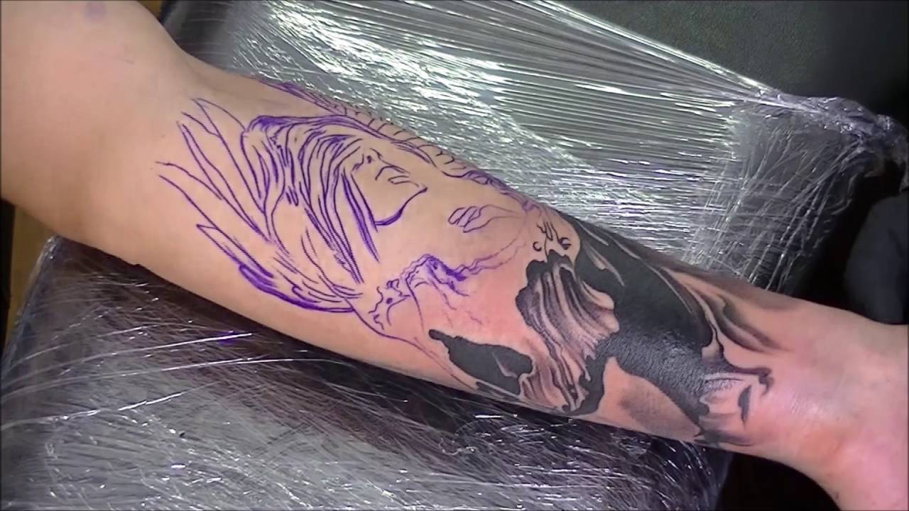 Angel of death tattoo - time lapse - YouTube