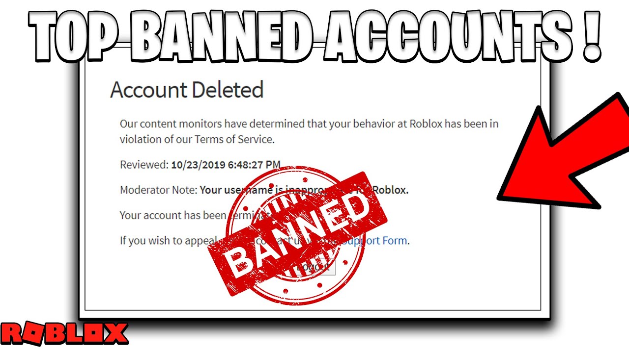 10 Of The Top Perma Banned Roblox Accounts Youtube - the ultimate roblox ban