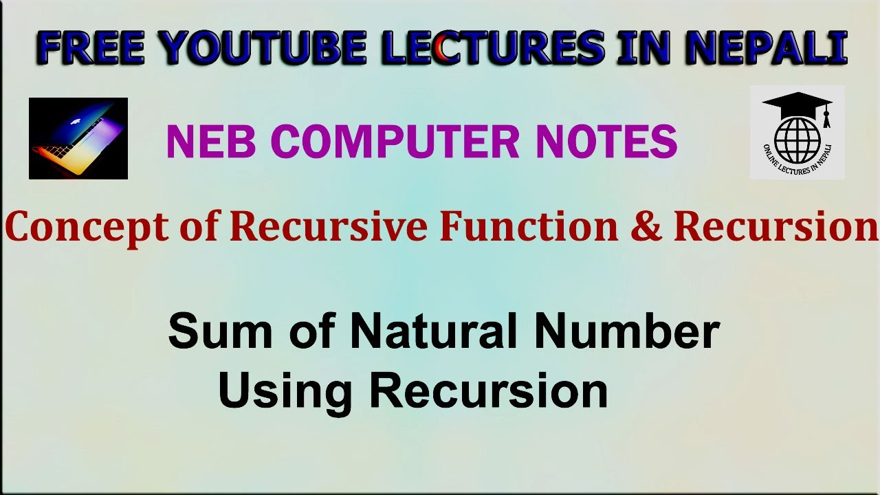 C Function#6|| Recursive Function || Sum of Natural Number Using ...