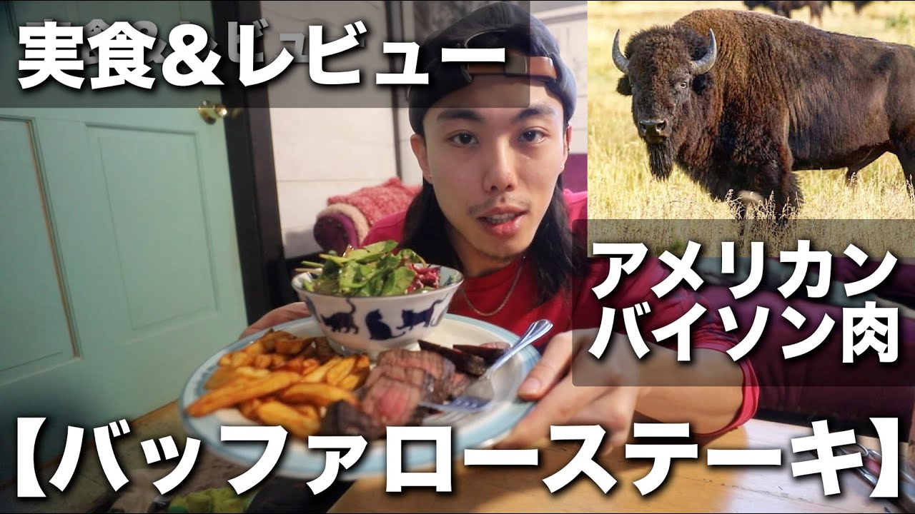 アメリカブログ】バッファロー肉（水牛）、ステーキで食べてみた - YouTube