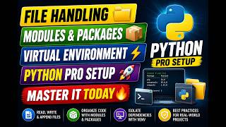Master File Handling in Python, Modules & Packages, and Virtual Environment (venv) 🚀 | Python Course