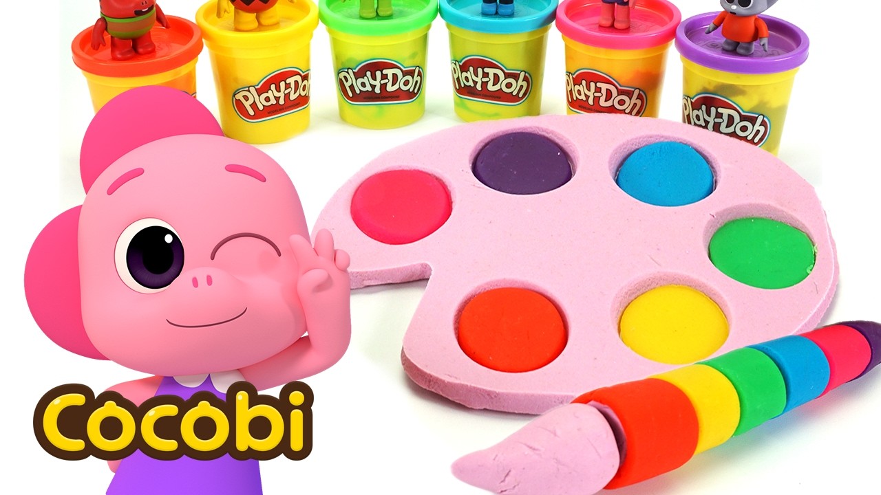 Baby's Rainbow Art: Colorful Painting!🌈 + More Color Videos For Kids | Cocobi