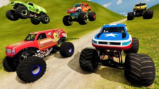 BeamNG Racing, Freestyle, and Long Jumps & Crashes with Monster Jam