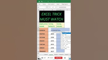 #shorts | Convert Minutes into Hours | By #Ganesh | Excel funny magic tricks tips | Excel shortcut |