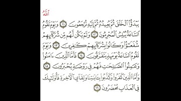 سورة الروم 4 القسم الرابع تكرار كيفي من ..  الله يبدأ الخلق ثم يعيده .. إلى .. محضرون